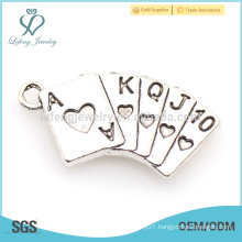 Moroccan silver jewelry alloy playing card charms for charm bracelet
